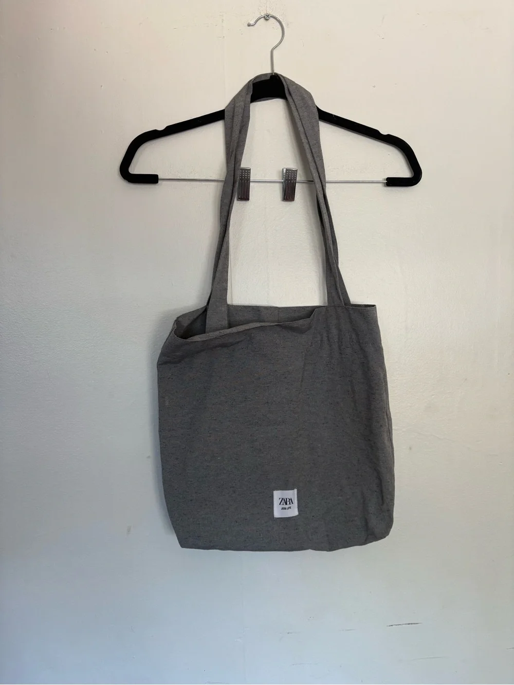 ZARA Gray “Join Life” Tote Bag - Recycled Materials - Medium